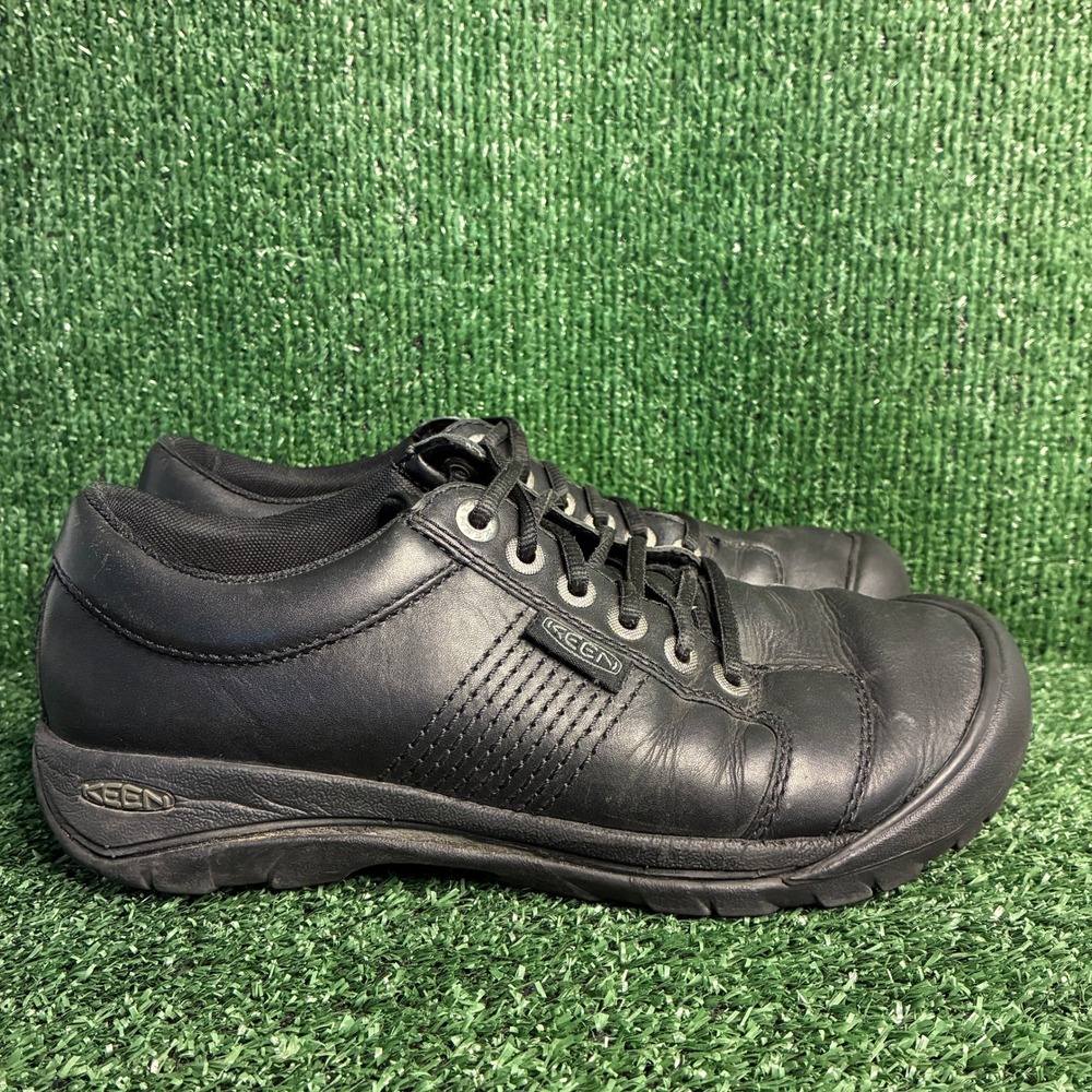 KEEN Presidio Leather Lace Up Orthotic Insole Comfort Walking Shoe Black Mens 9